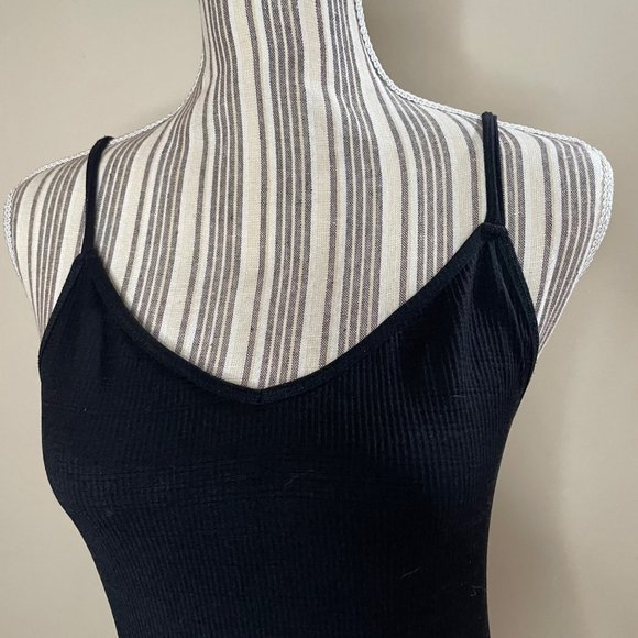 TOPSHOP Ribbed Stretchy Black Bodysuit Size 12 - Picture 3 of 12